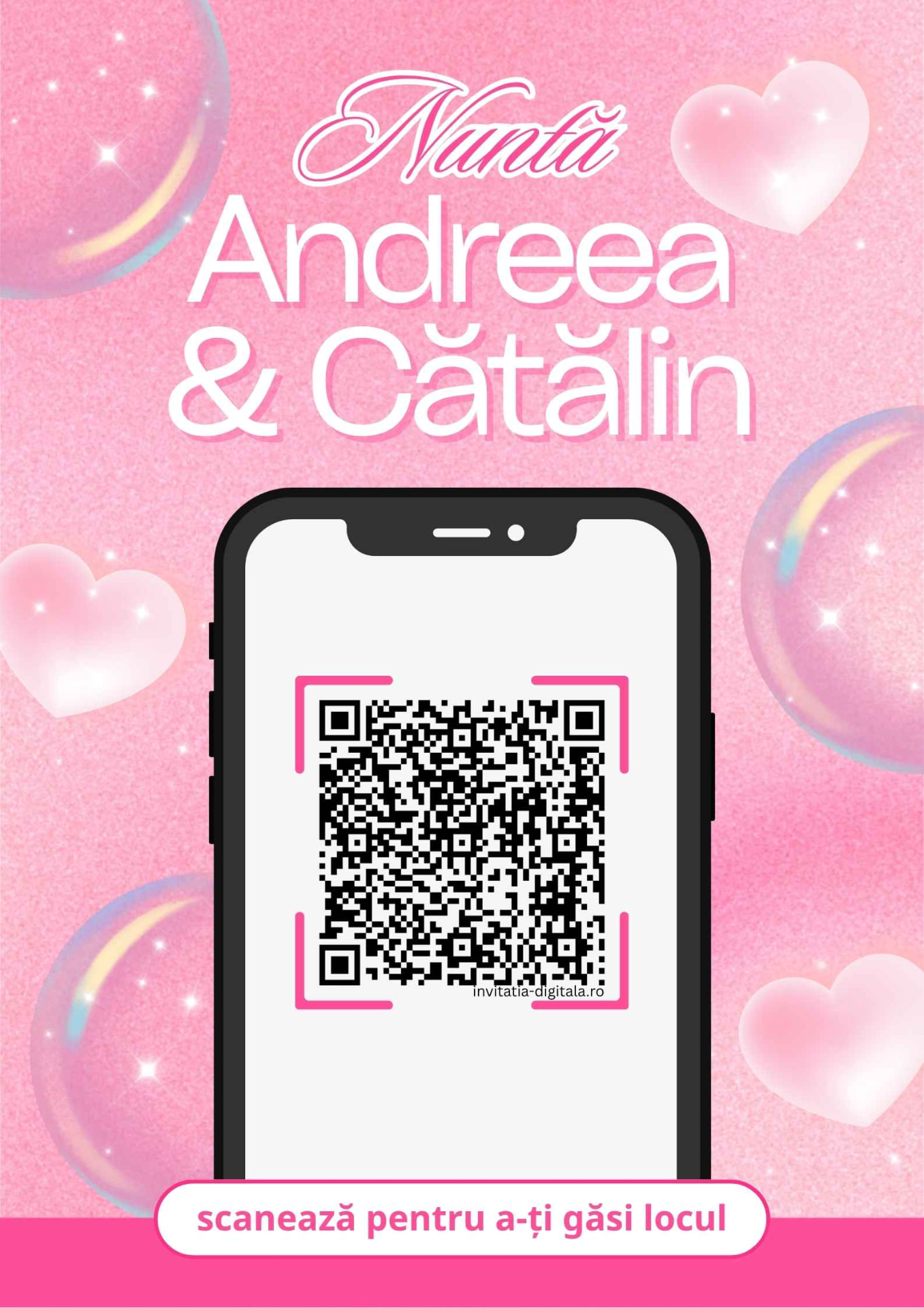 Exemplu de poster cu cod QR pentru așezarea la mese 6