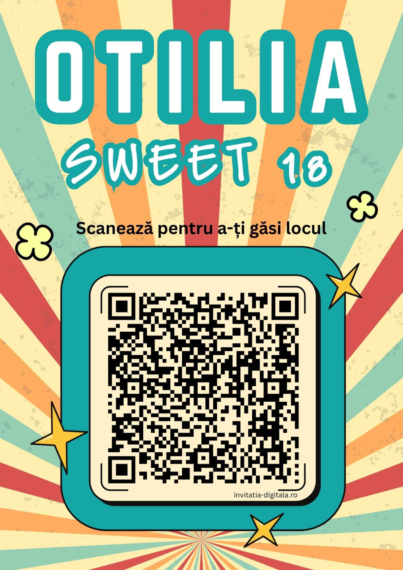 Exemplu de poster cu cod QR pentru așezarea la mese 4