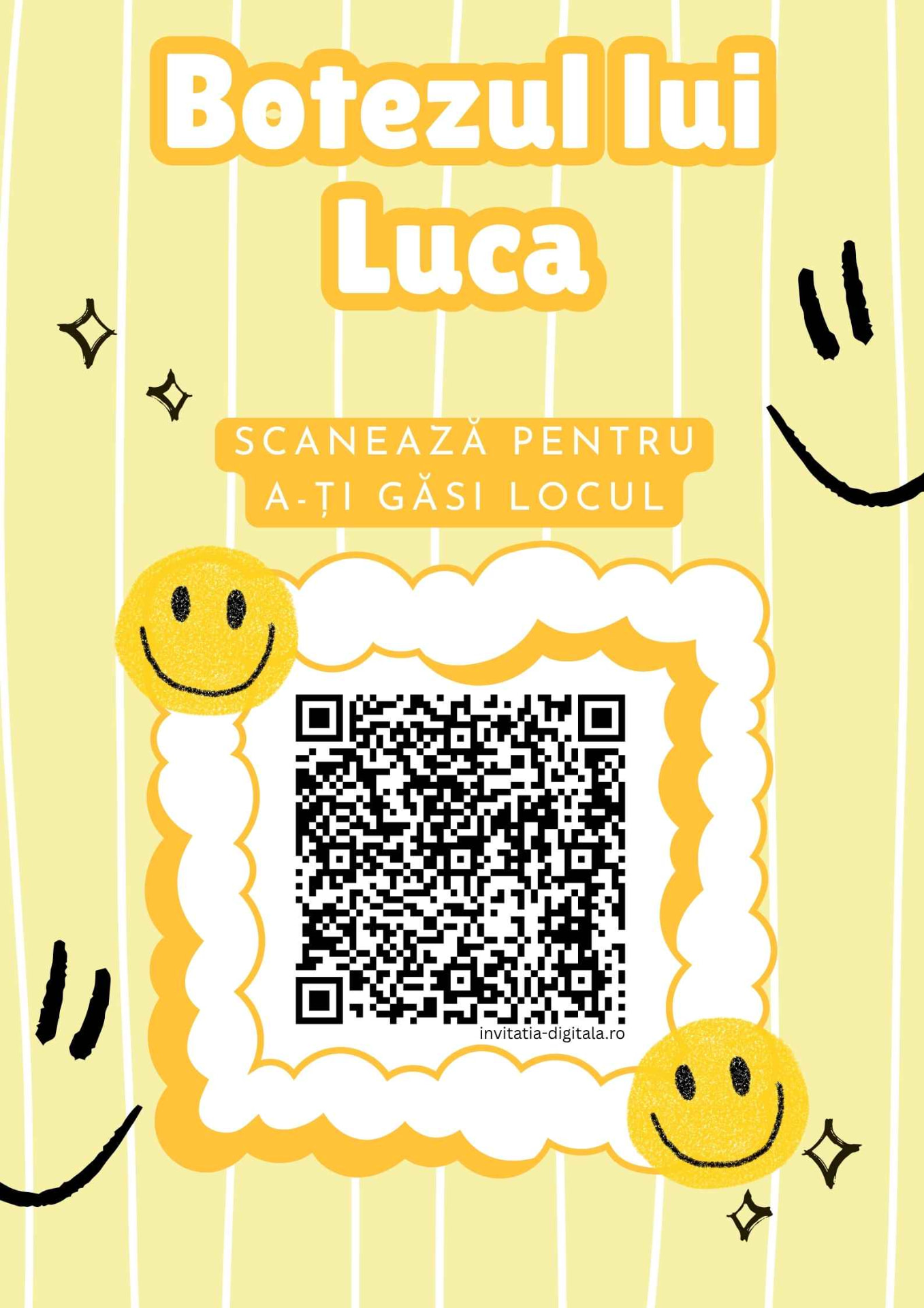 Exemplu de poster cu cod QR pentru așezarea la mese 5