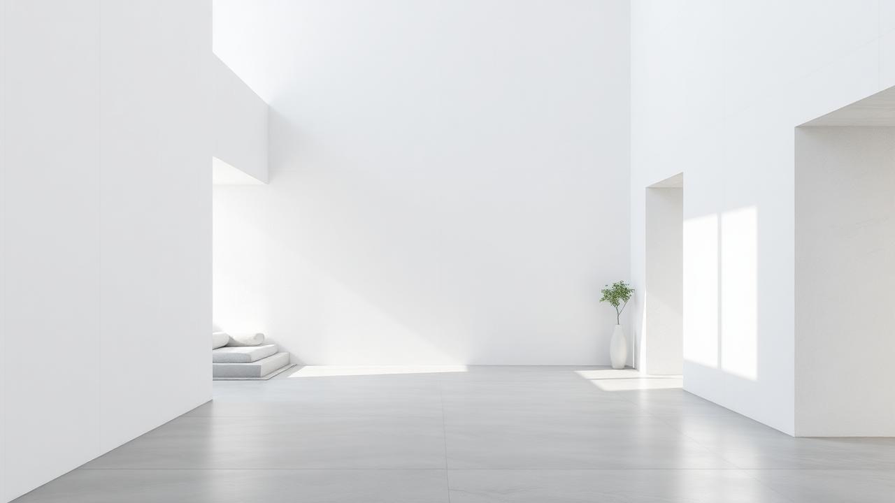 Arhitectură minimalistă, lumină difuză